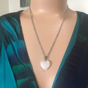 Rose Quartz Heart Pendant Necklace